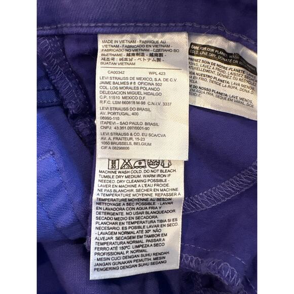 Levis 512 Jeans Womens Size 10 M Purple Slim Fit Tapered Leg Stretch Denim Y2K - Picture 6 of 11